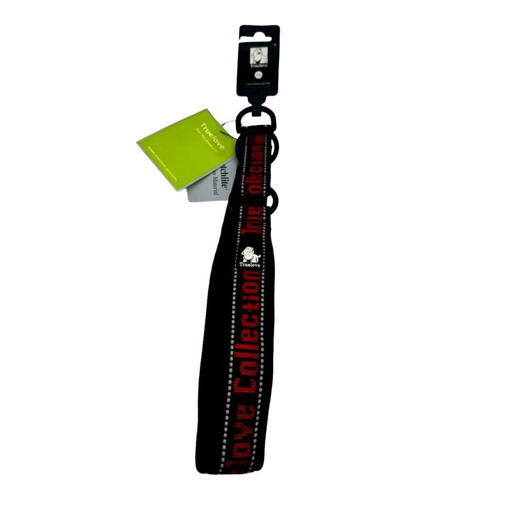 True love Dog Collar 2XL Black Red Reflective